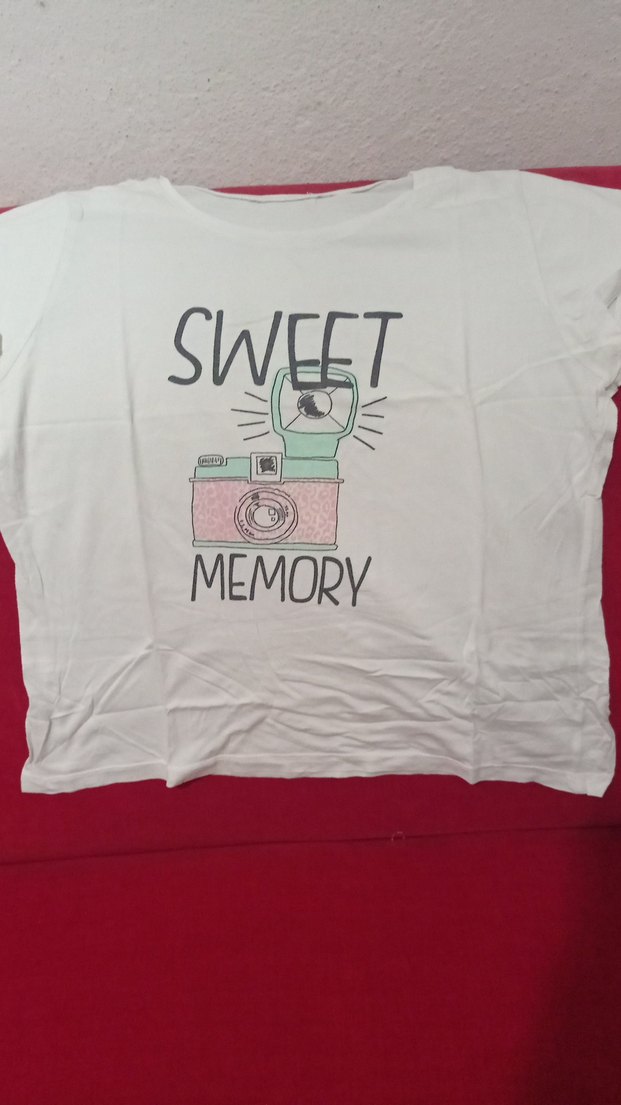 Beyaz Kız Çocuk Baskılı Kısa Kollu Tişört - Görsel 4