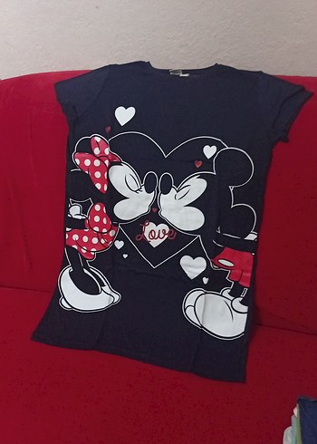 Kız Çocuk Kırmızı Baskılı Kısa Kollu Tişört - Görsel 3