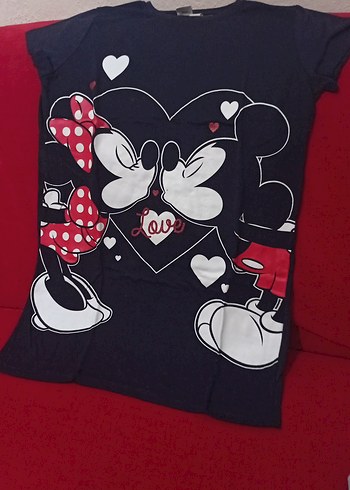 Kız Çocuk Kırmızı Baskılı Kısa Kollu Tişört - Görsel 2