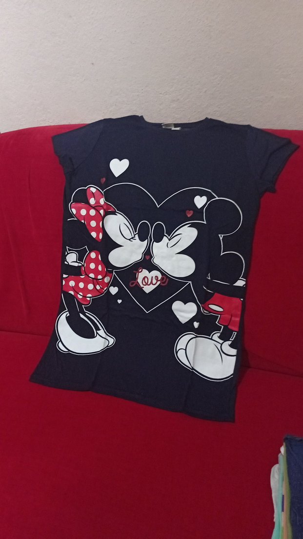 Kız Çocuk Kırmızı Baskılı Kısa Kollu Tişört - Görsel 3