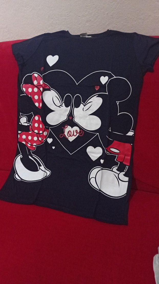 Kız Çocuk Kırmızı Baskılı Kısa Kollu Tişört - Görsel 2