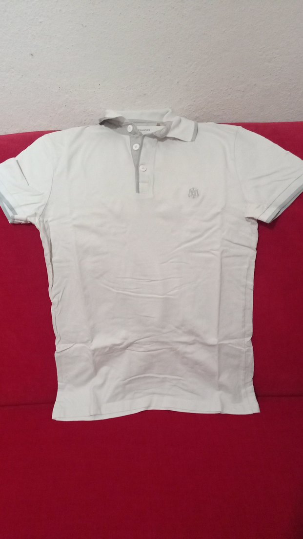 Düğmeli Beyaz Erkek Polo Tişört - Görsel 2