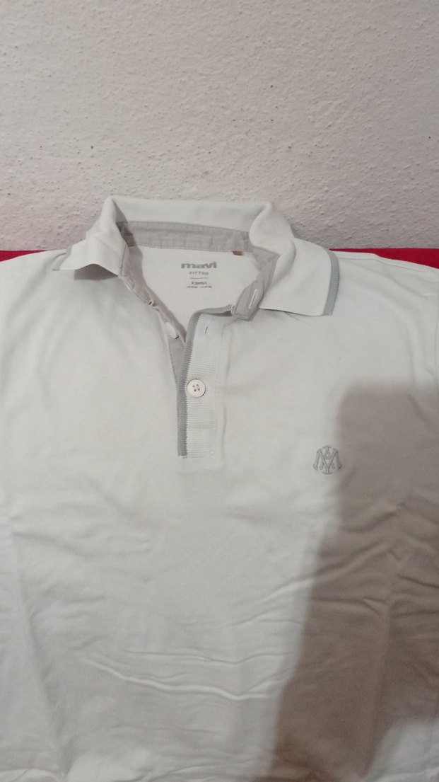Düğmeli Beyaz Erkek Polo Tişört - Görsel 4