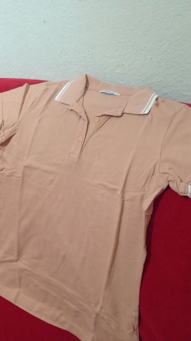 Bej Kısa Kollu Polo Tişört - Görsel 4