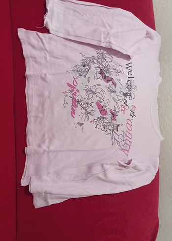 Pembe Baskılı Uzun Kollu Kız Tişörtü - Görsel 2