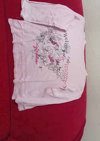 Pembe Baskılı Uzun Kollu Kız Tişörtü - Görsel 3