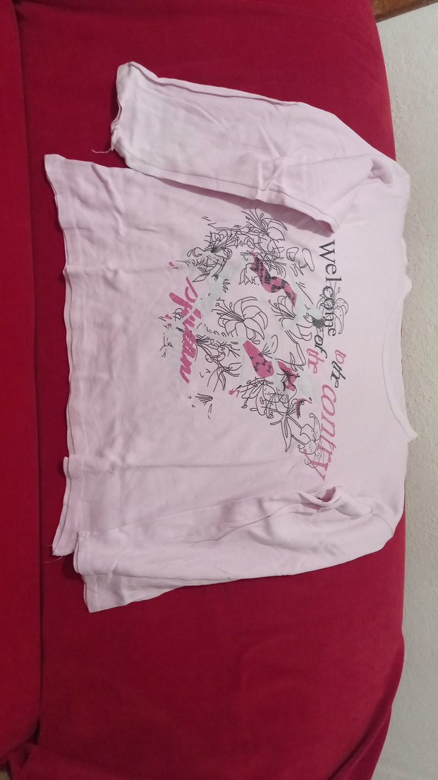 Pembe Baskılı Uzun Kollu Kız Tişörtü - Görsel 2