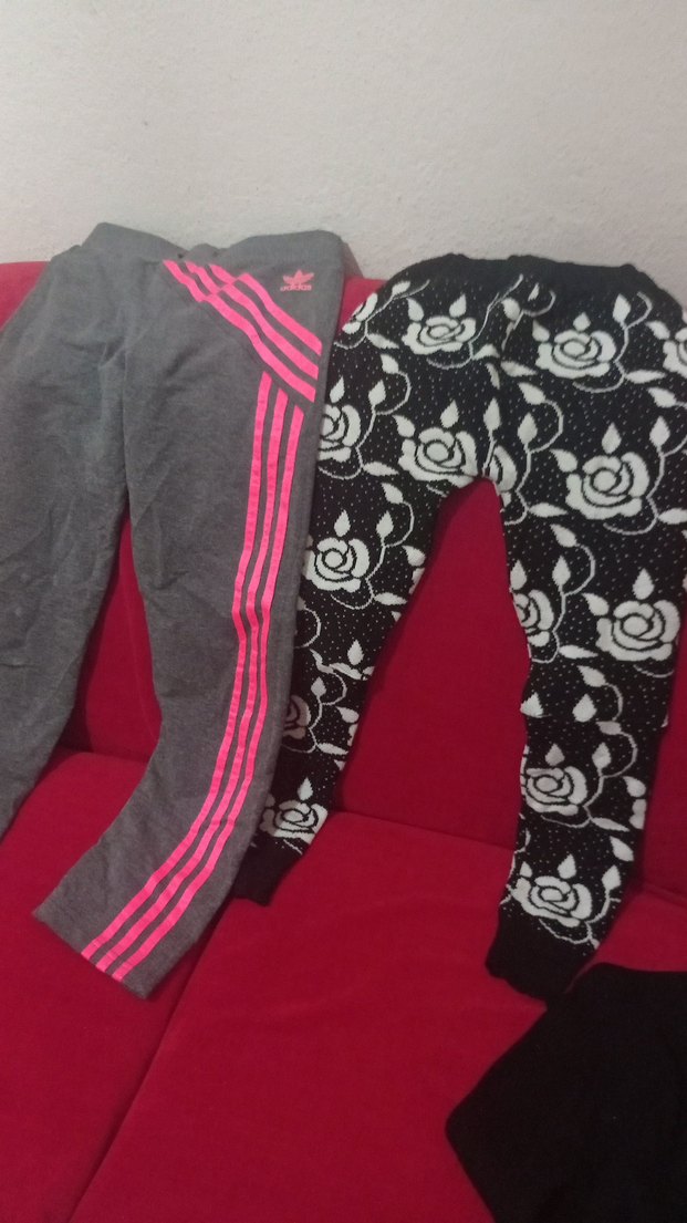 Kız Çocuk Gri Baskılı ve Çizgili Tayt - Görsel 2