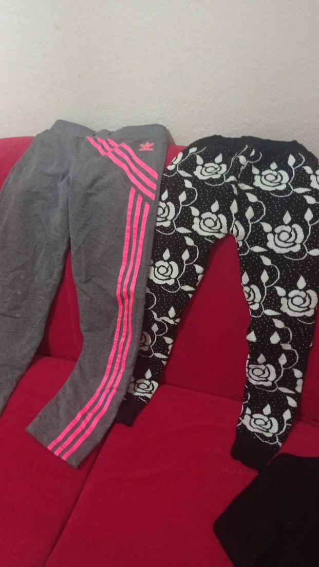 Kız Çocuk Gri Baskılı ve Çizgili Tayt - Görsel 3