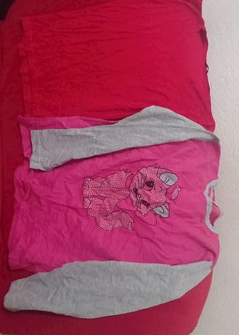 Kız Çocuk Uzun Kollu Pembe Tişört - Görsel 3