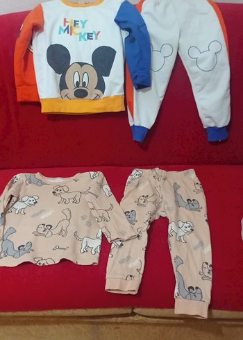 Çocuk Mickey ve Hayvan Desenli Pijama Takımları - Görsel 2