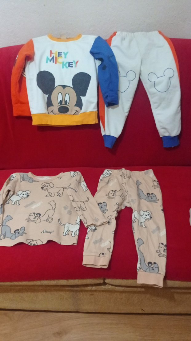 Çocuk Mickey ve Hayvan Desenli Pijama Takımları - Görsel 2