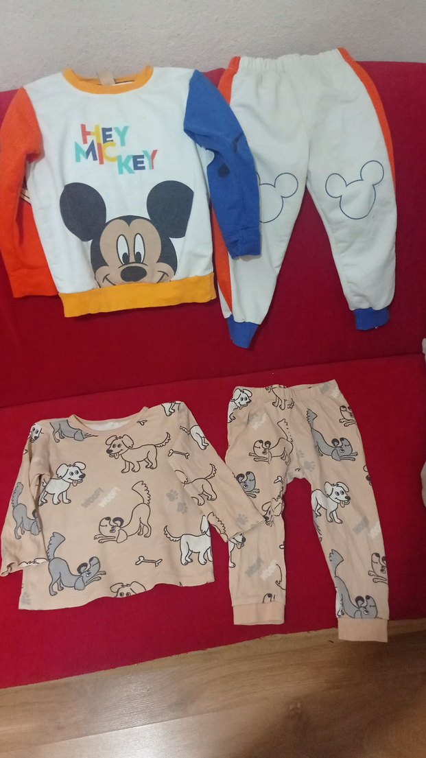 Çocuk Mickey ve Hayvan Desenli Pijama Takımları - Görsel 3
