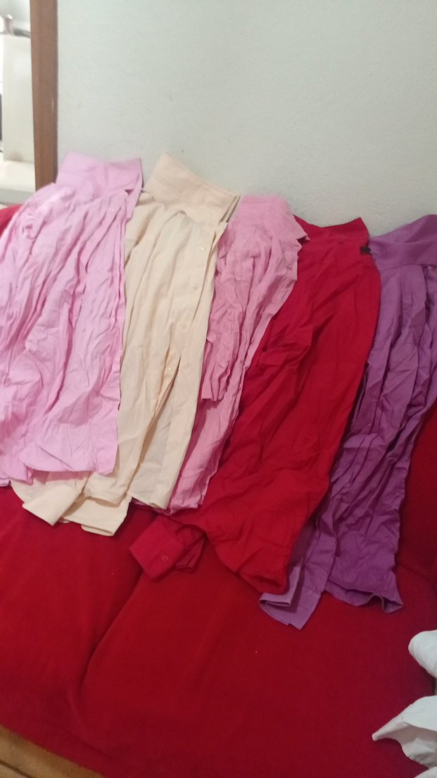 Pembe Keten Salaş Uzun Kollu Gömlek 5 tane - Görsel 2