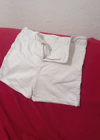 Kadın Beyaz Mini Pamuklu Şort - Görsel 5