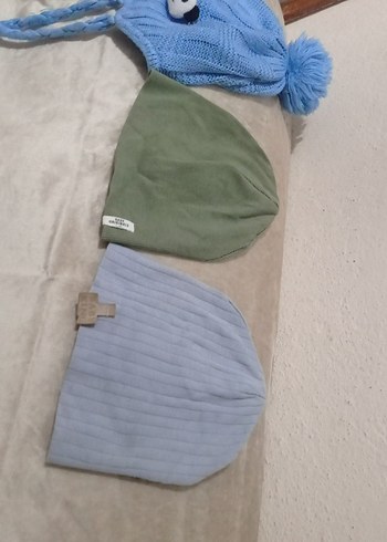 Çocuk Örgü Bere Seti - Mavi ve Gri - Görsel 3