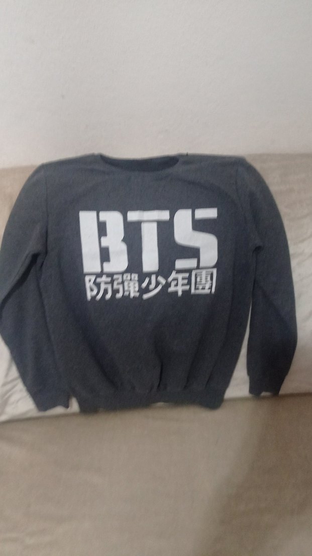 Gri BTS Baskılı Erkek Sweatshirt - Görsel 2