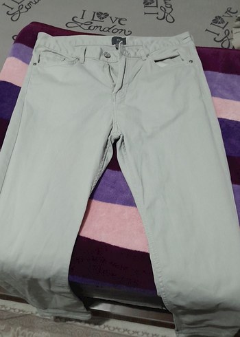 Zara Gri Kadin Pamuk Kumas Pantolon