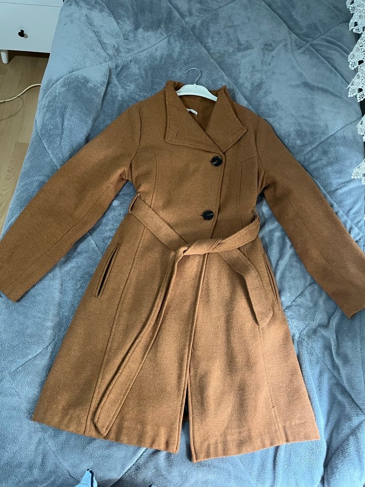 Taba rengi Kemerli Kadın Kaban - Görsel 2