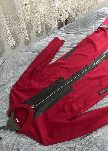 Bordo Fermuarlı Uzun Kadın kap - Görsel 4