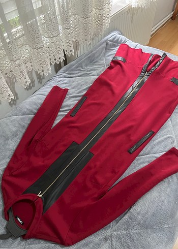 Bordo Fermuarlı Uzun Kadın kap - Görsel 5