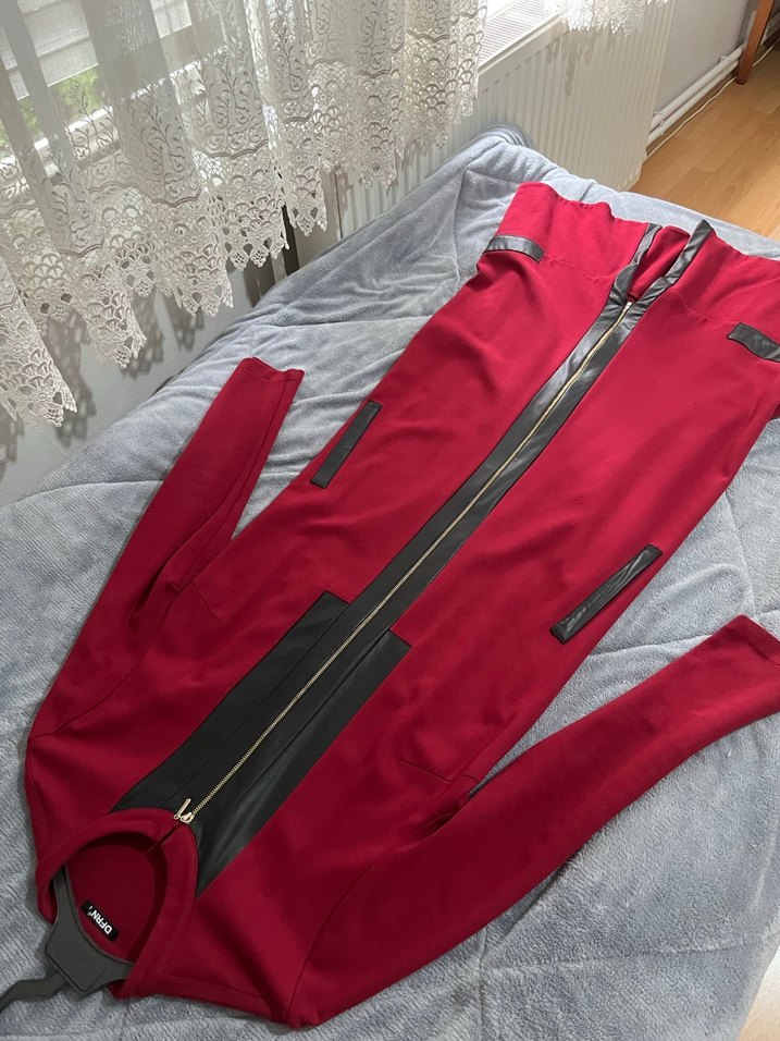 Bordo Fermuarlı Uzun Kadın kap - Görsel 5