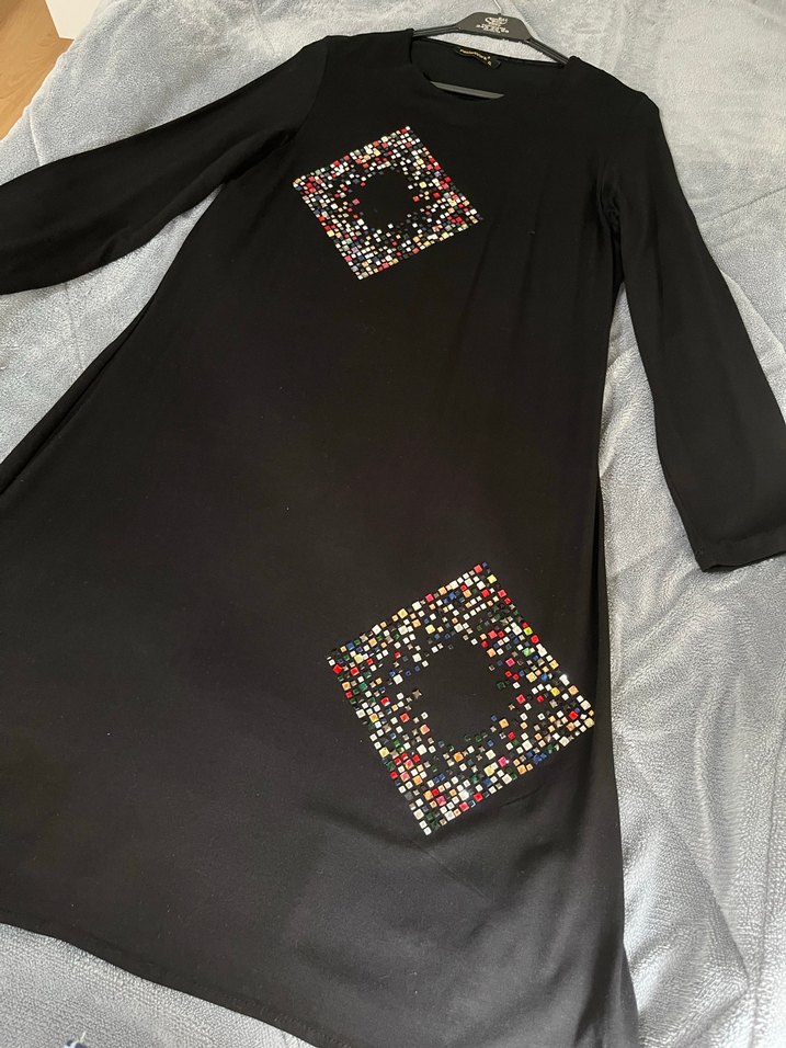 Payetli Siyah Uzun Tunik - Görsel 2