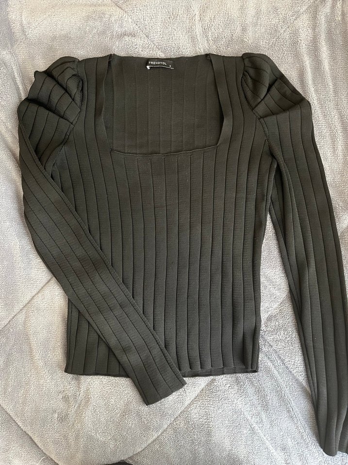 Siyah Triko Uzun Kollu Kadın Bluz - Görsel 2