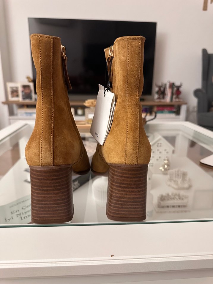 Mango deri topuklu bot - Görsel 3