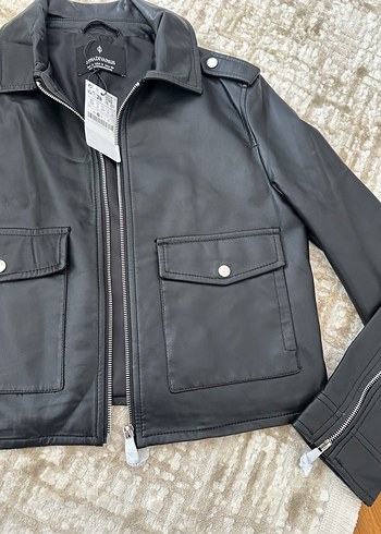 Stradivarius deri ceket - Görsel 3