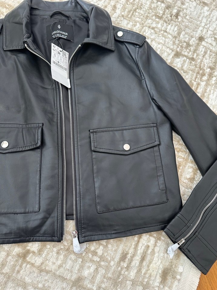 Stradivarius deri ceket - Görsel 3
