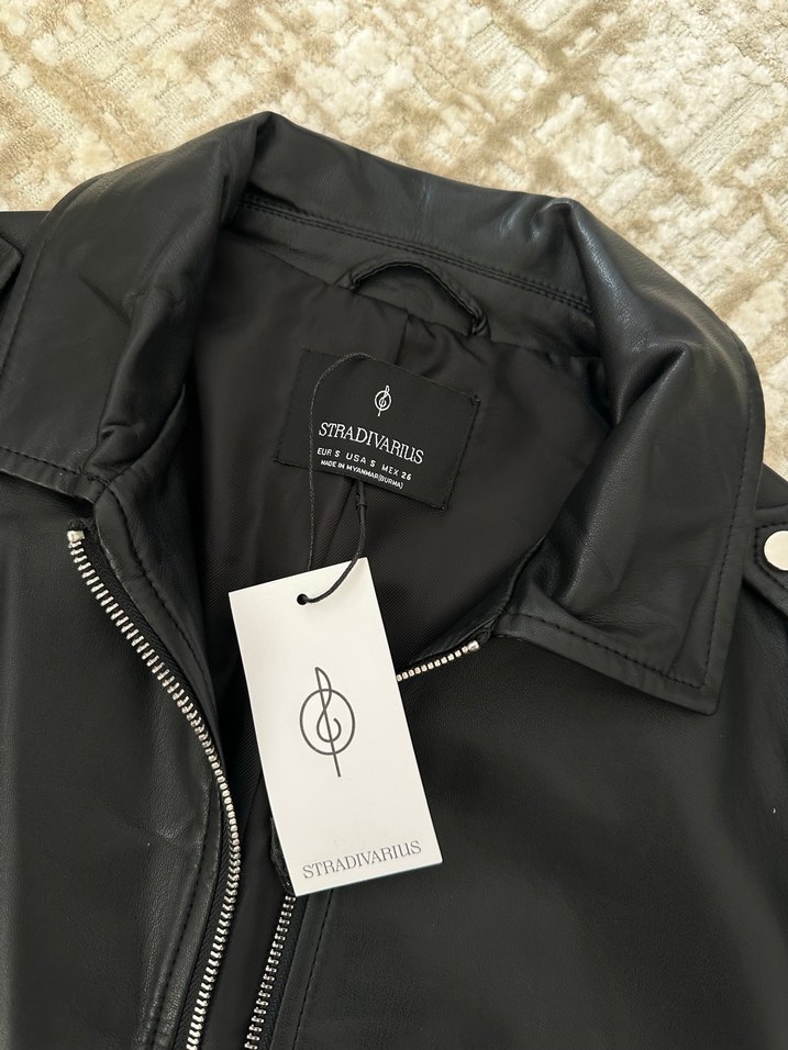 Stradivarius deri ceket - Görsel 2