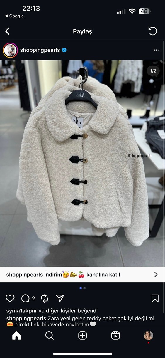 Zara Kürklü Kısa Beyaz Kadın Ceket - Görsel 2