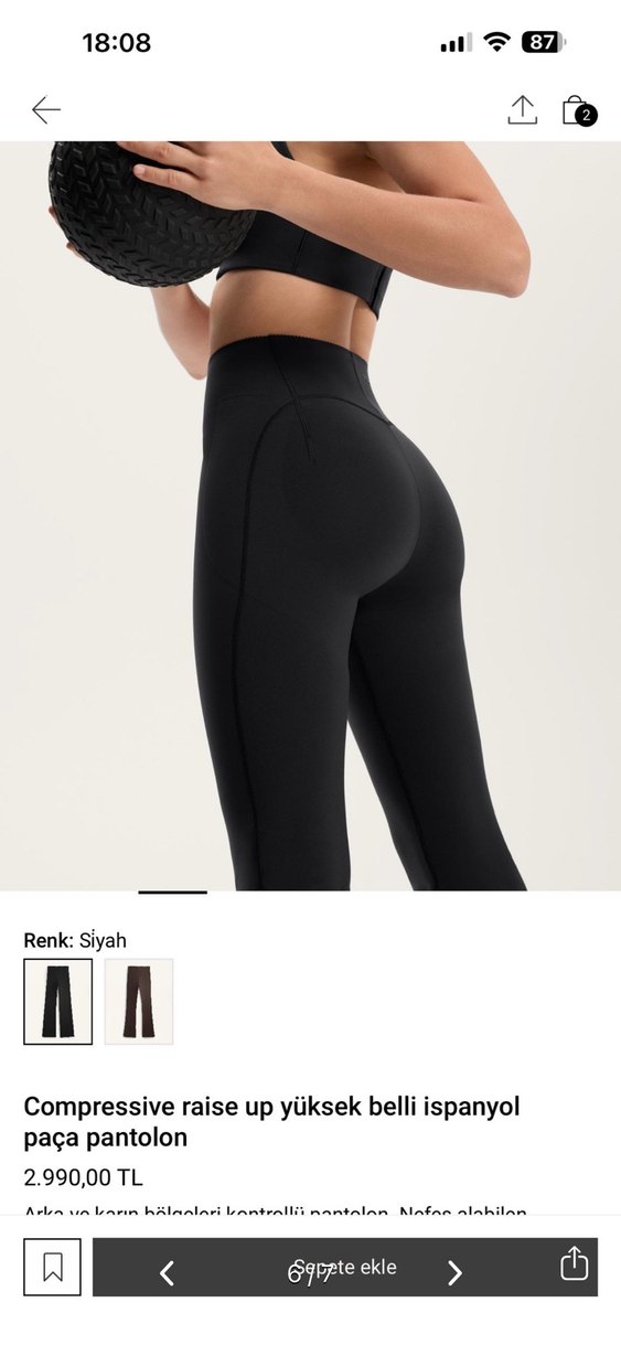 OYSHO compressive raise up İspanyol paça pantolon - Görsel 2