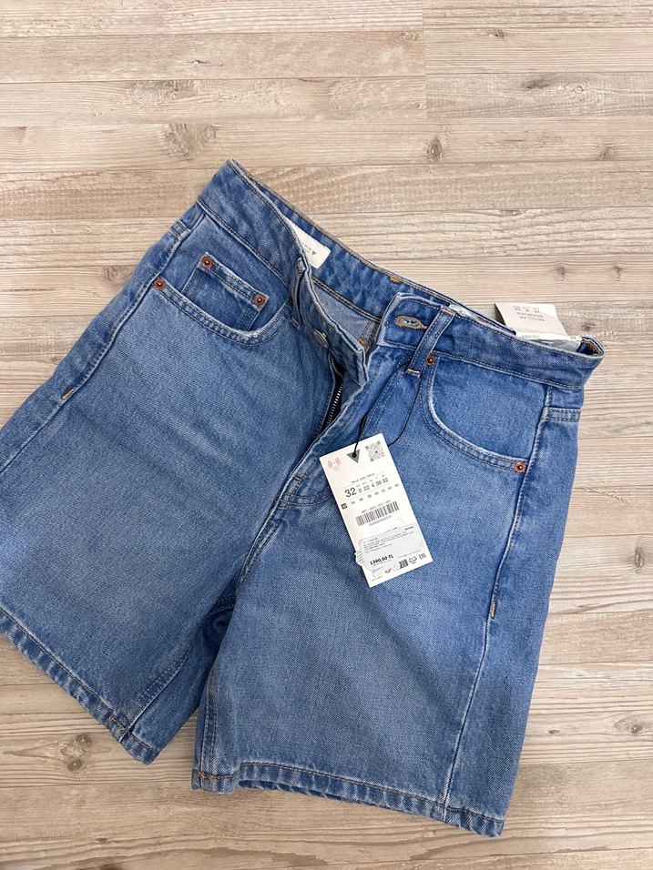 Kadın Mavi Mini Denim Şort - Görsel 2