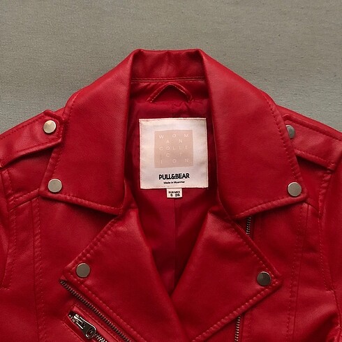 s Beden kırmızı Renk Pull&Bear Deri Ceket