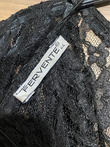 Siyah güpür kalem elbise - Görsel 6