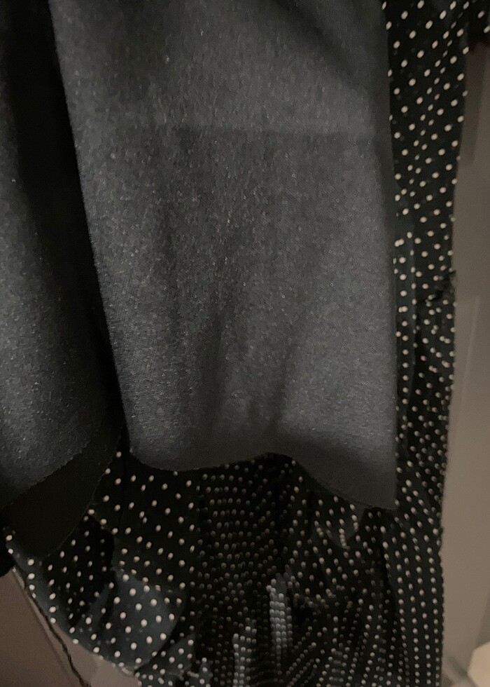 Siyah puanlı şifon uzun elbise - Görsel 4