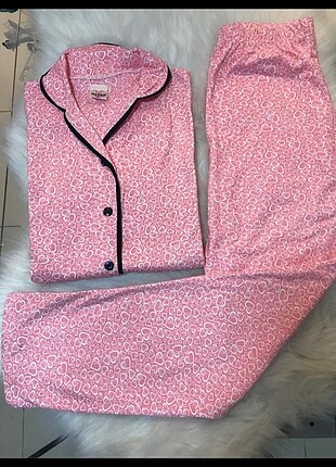 Boydan Düğmeli Pijama Takımı