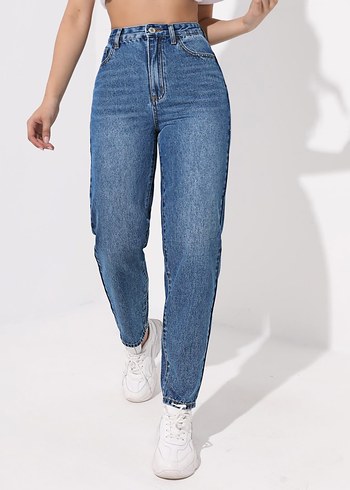 Zara Lacivert Regular Fit Kadın Kot Pantolon