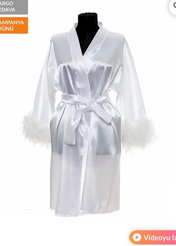 Beyaz Bohem Midi Kadın Sabahlık - Görsel 2