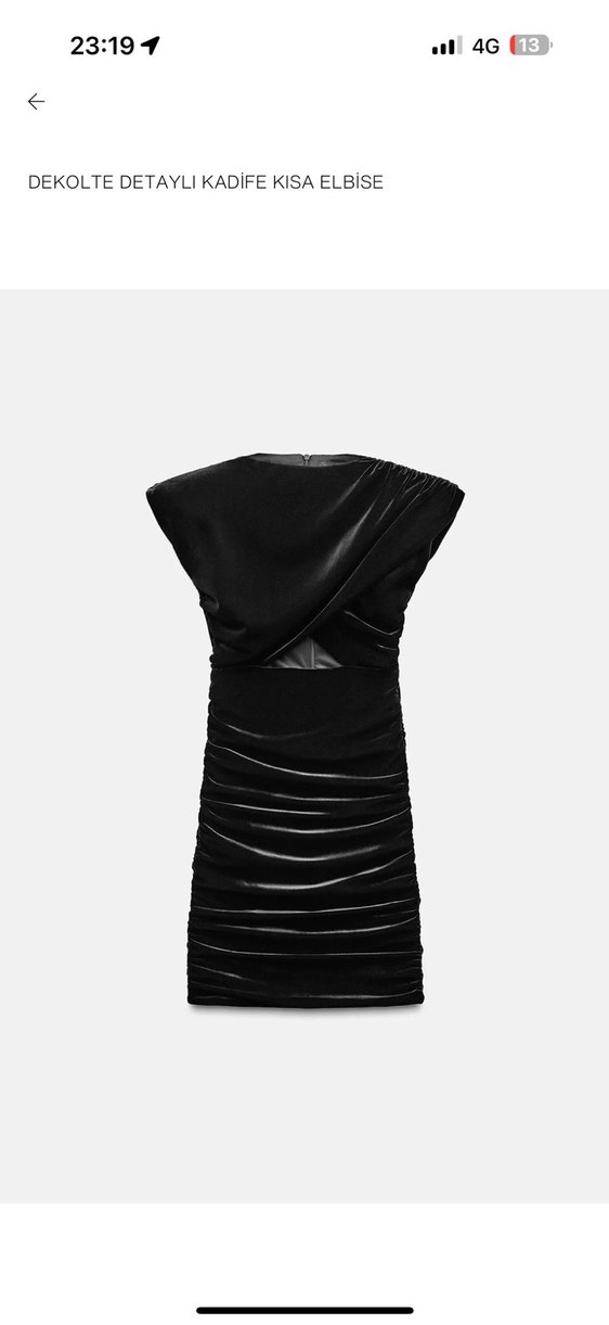 Zara Mini Kadife Elbise - Görsel 2