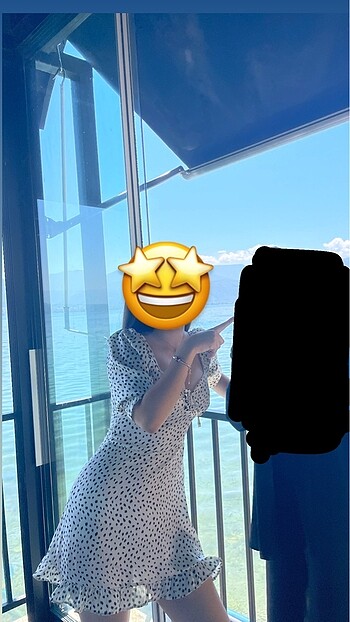 Zara puantiye desenli saten krem elbise