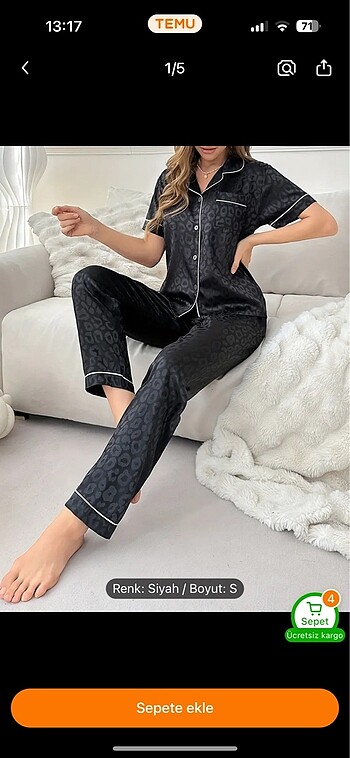 Victoria s Secret Temu leopar desenli saten pijama takımı