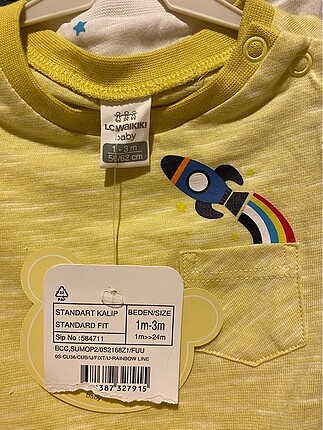 3 Ay Beden sarı Renk 2?li tshirt