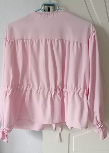 Düğmeli Pembe Uzun Kollu  Gömlek - Görsel 2