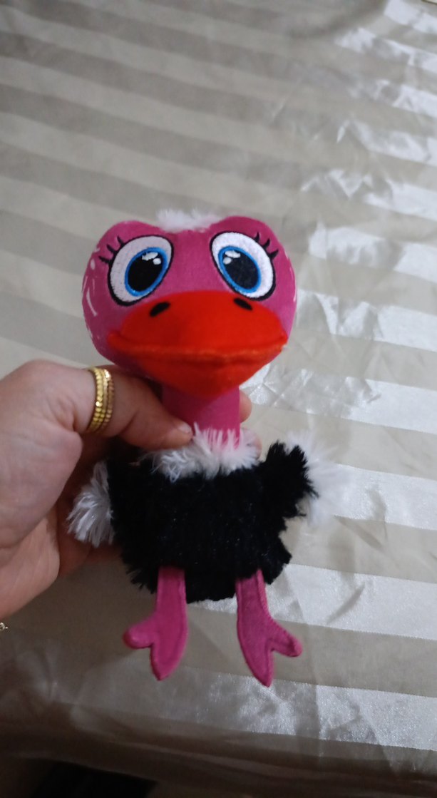 Renkli Pembe Peluş Oyuncak Kuş - Görsel 2