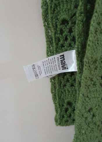 Yeşil Dantel Detaylı Örgü Bohem Şal - Görsel 2