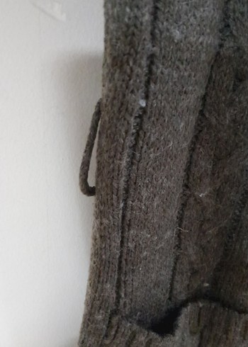 Gri Örgü Kadın Hırka, Midi Boy, Bohem Tarz - Görsel 3