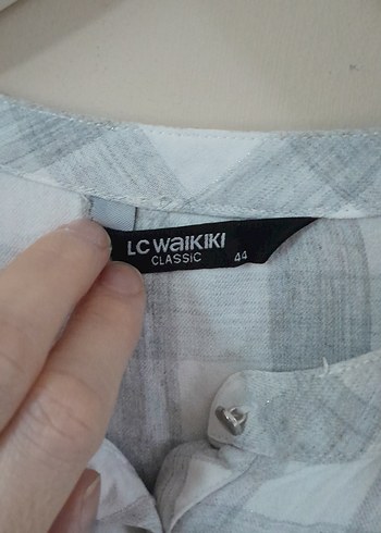 Gri Kareli Uzun Kollu Keten Gömlek - Görsel 2